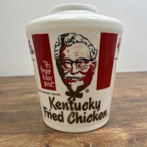 Vintage 1969 KFC Milk Glass Bucket Globe Light Shade Restaurant Lamp Col Sanders